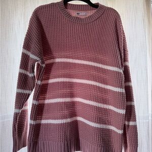 Soho Pink and White Striped Sweater